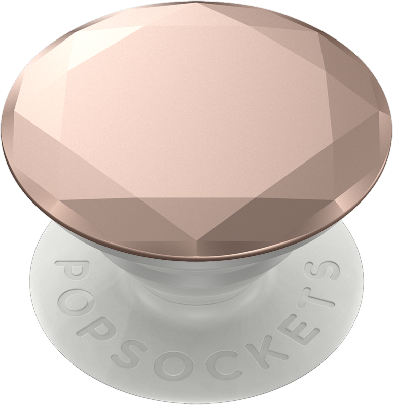 Popsockets - Popgrips Swappable Metallic Diamond Premium Device Stand And Grip - Rose Gold