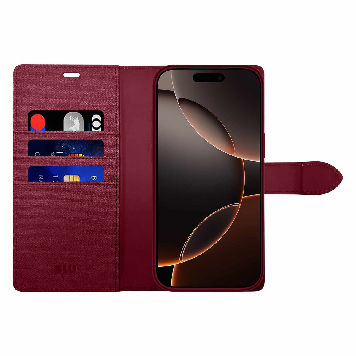 Blu Element - Folio 2-in-1 Case Burgundy for iPhone 18 Pro Max/17 Pro Max