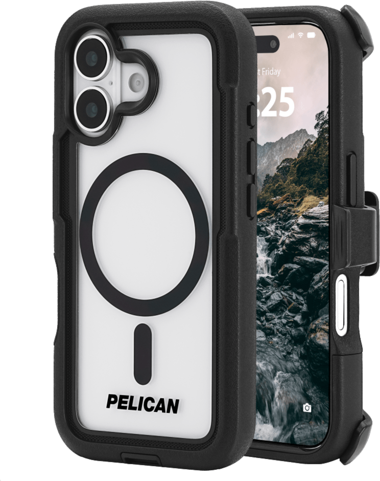 Pelican - Voyager MagSafe Case with Holster for Apple iPhone 17 - Black and Clear