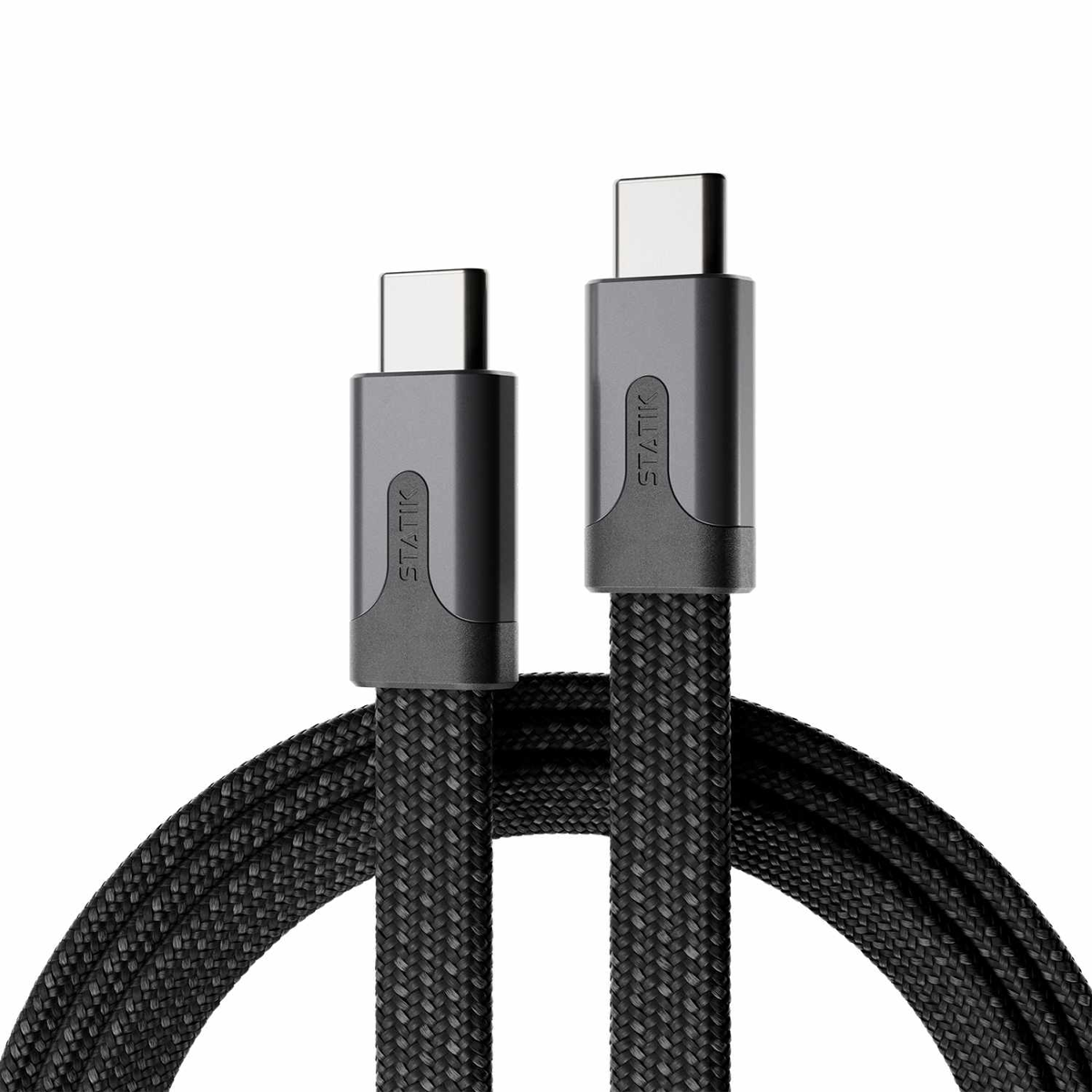 Statik - MagStack Slim Pro Charge/Sync Cable USB-C to USB-C 3.3ft Black