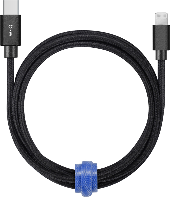 4ft Braided USB-C to Lightning Cable - Black