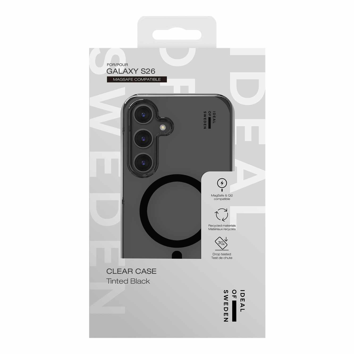 Ideal of Sweden IDCLCMSS26PR470 Étui Clear avec Magnets Teinté Noir pour Samsung Galaxy S26