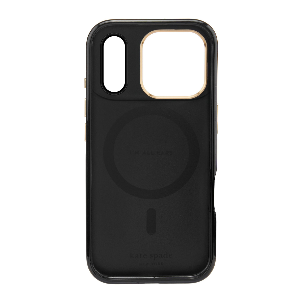 <p>The kate spade new york Crystal Pavé Case is a stylish phone case featuring a black crystal pavé inlay with gold hardware, provides 12-foot drop protection and offers MagSafe compatibility.</p>