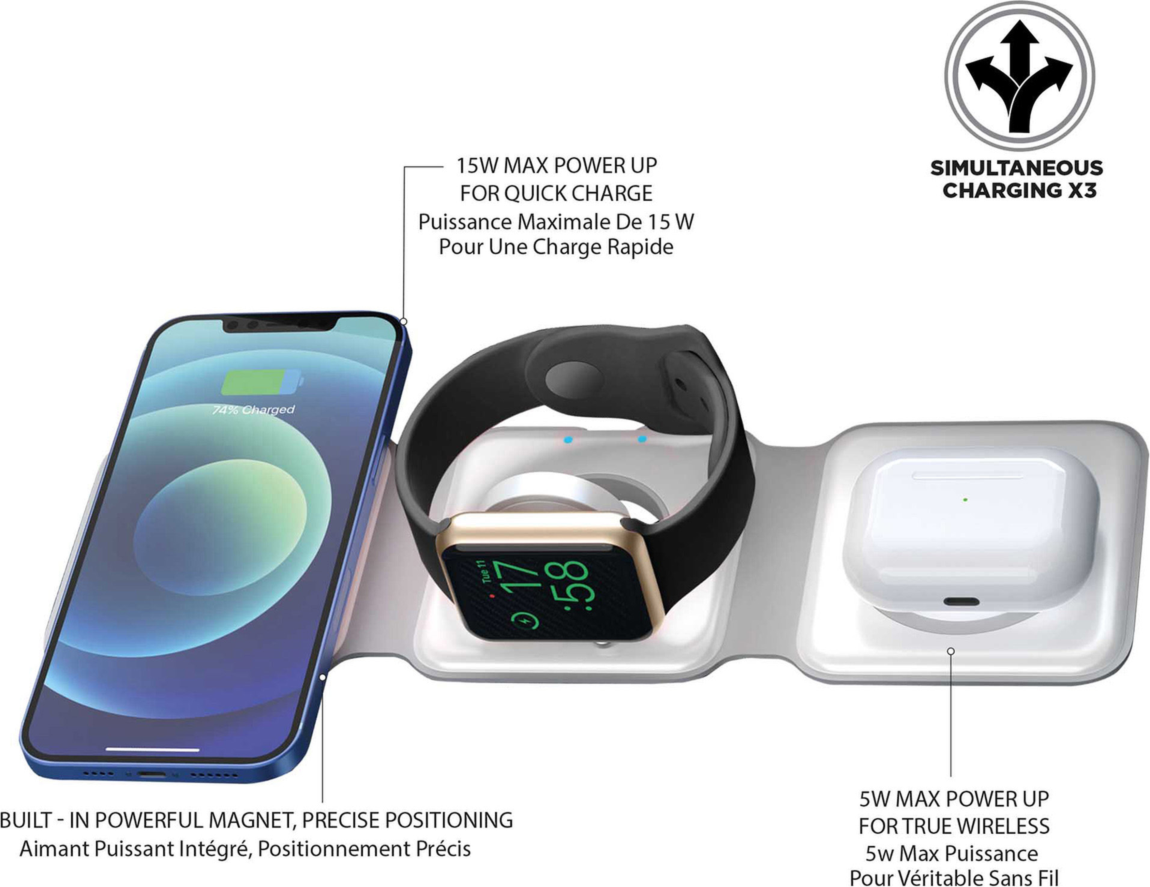 <p>Uunique Trio 15W 3-in-1 Multi-Charger folds into a space-saving single-device charger, perfectly portable, ready for everyday use.</p>