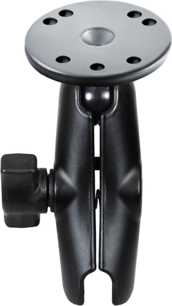 RAM® Mounts Double Socket Arm with Round Plate is a combo kit including both RAM-B-201U RAM® Double Socket Arm and the RAM-B-202U RAM® Round Plate with Ball.