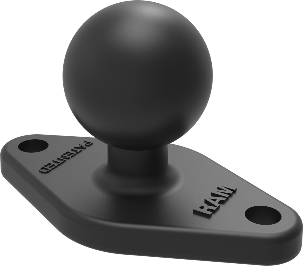 The RAM Mount B-size 1” diameter ball works universally with all RAM B-size receivers as the principal point of contact for mounting devices securely to flat surface using the AMPS hole pattern.
