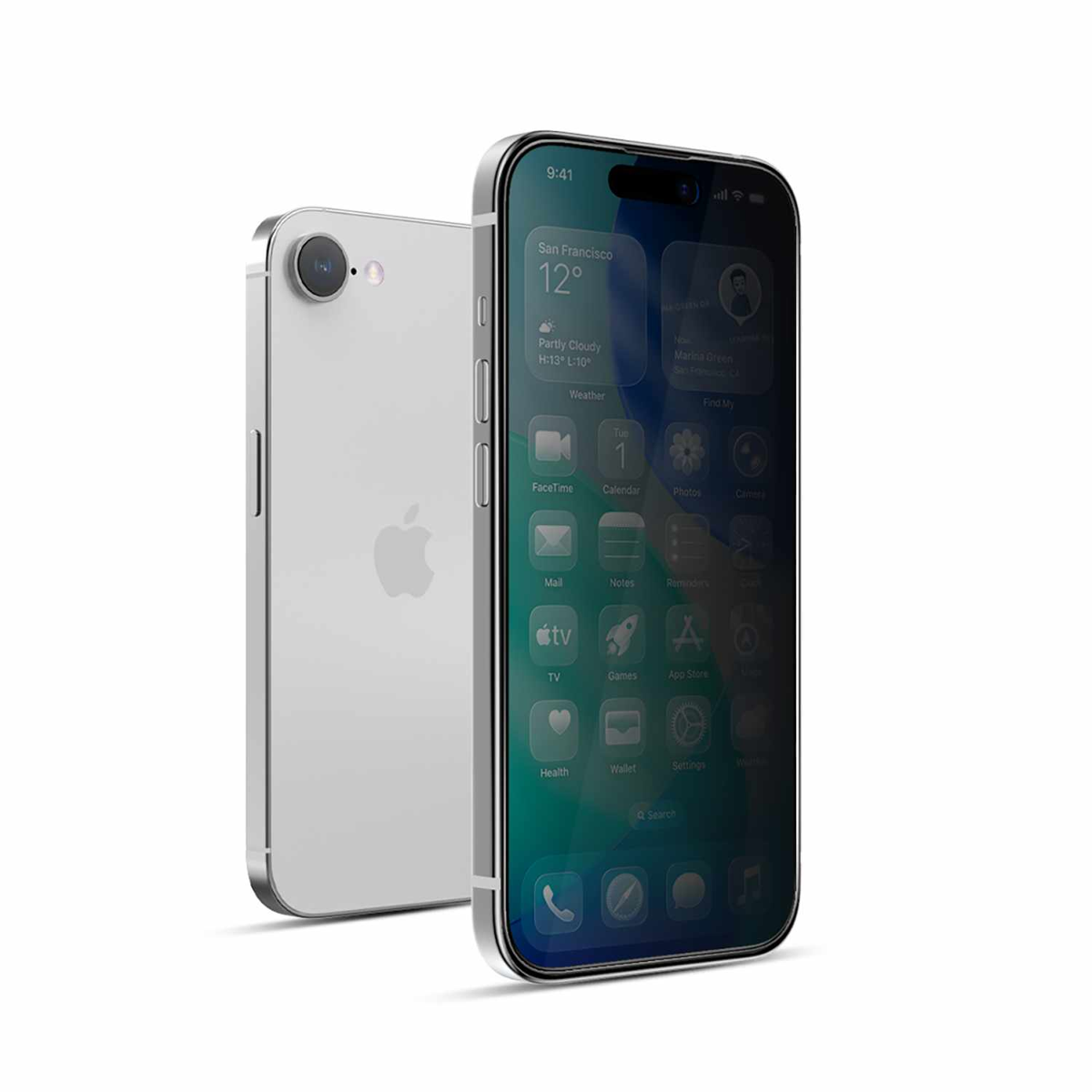 22 Cases - Privacy Tempered Glass Screen Protector for iPhone 17e/iPhone 16e Clear