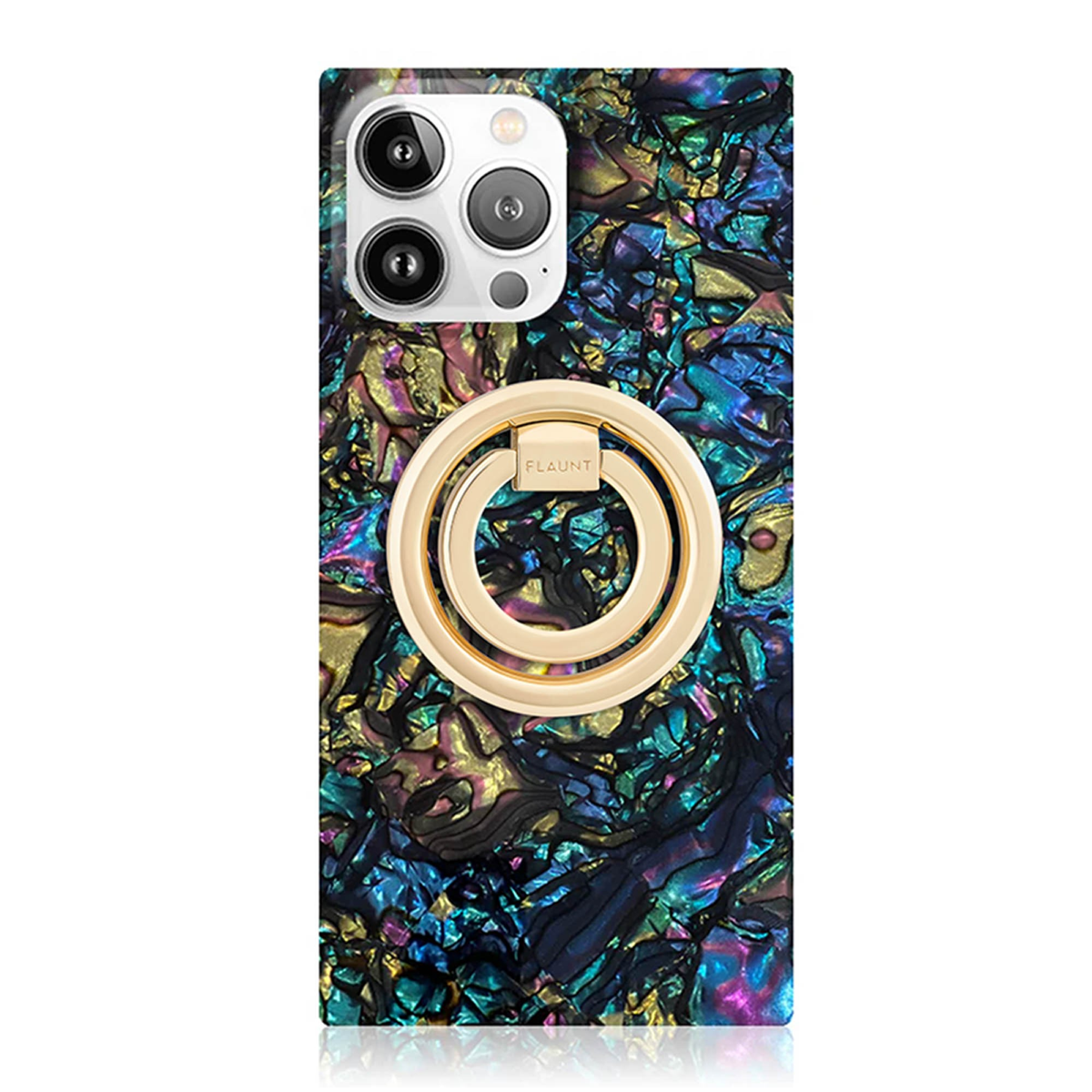 <p>The FLAUNT Magnetic Ring Stand features premium gold hardware and a 360-degree rotating grip. Works with MagSafe-compatible devices and cases, offering a secure hold and a hands-free stand.</p>