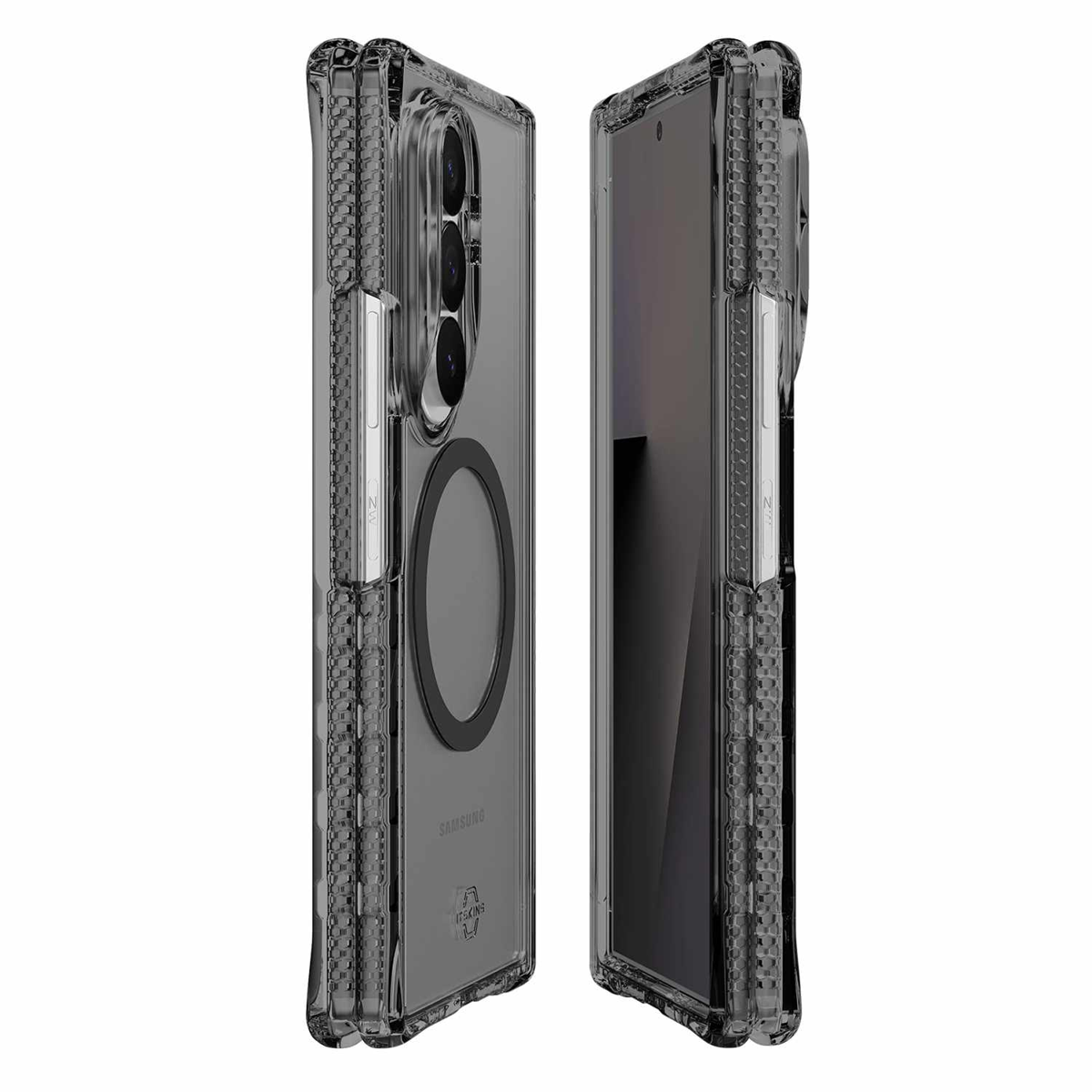 ITSKINS - Hybrid_R Hinge Clear w/Magnets Case Smoke for Samsung Galaxy Z Fold8 Ultra