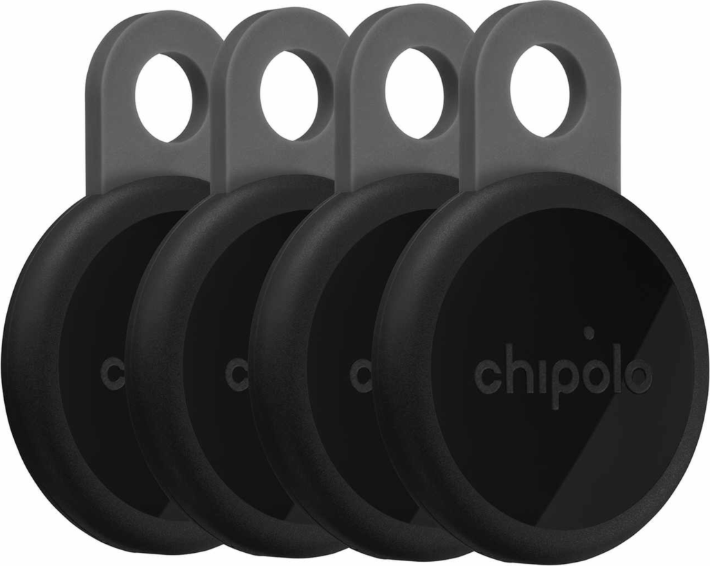 Chipolo - LOOP Tracking Tag x 4 (Works with Android's Find Hub Device or Apple Find My) - Charcoal