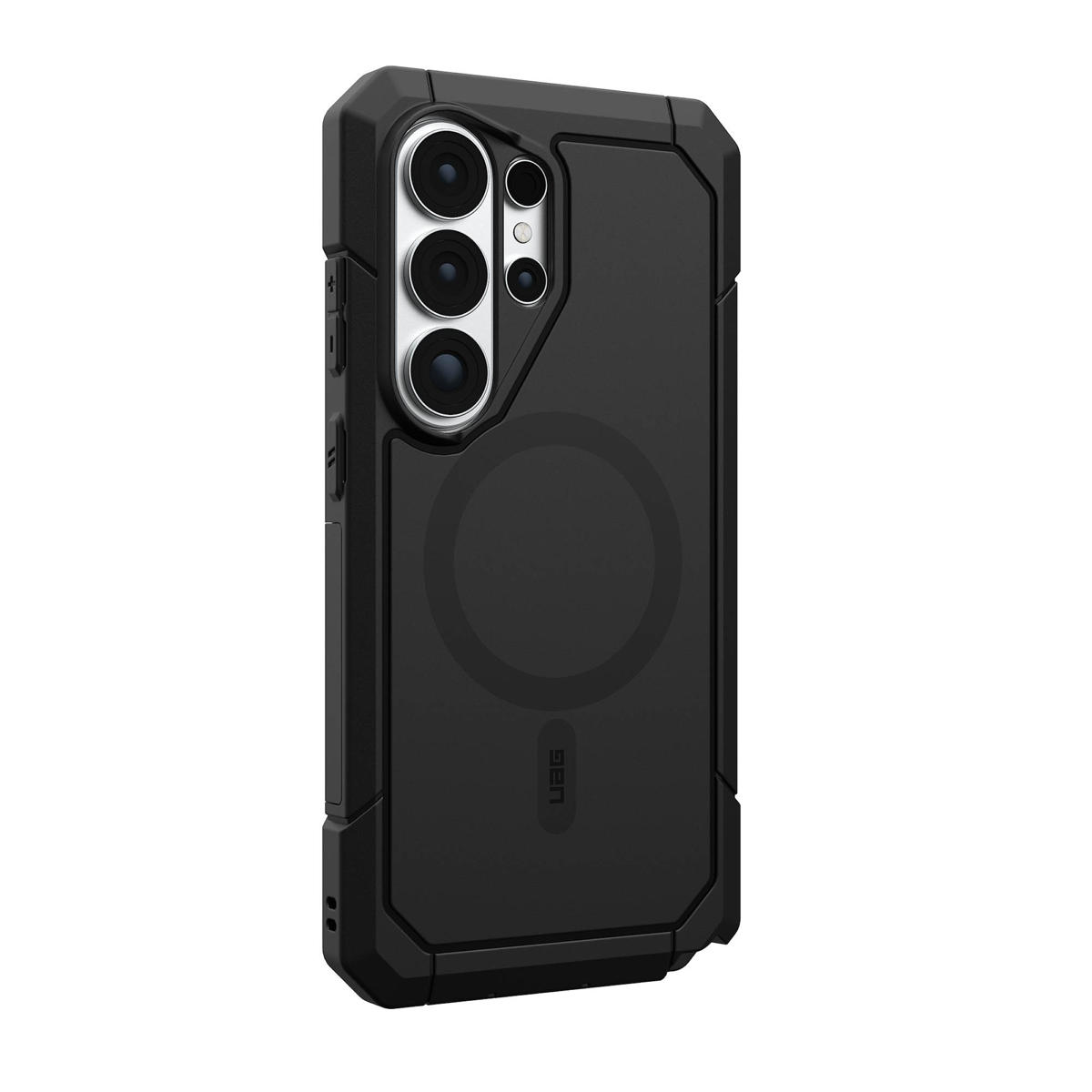 The UAG Trooper case offers 30ft drop protection, a 2-piece design, and a port cover to shield against the elements. Features a traction grip and a built-in magnet module.