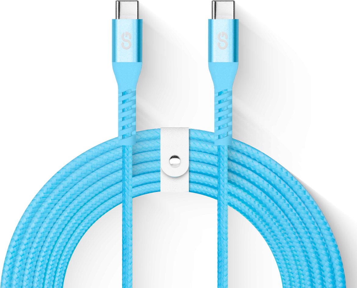 LOGiiX Vibrance Braid 100 W XL 3 m USB-C vers USB-C - Turquoise