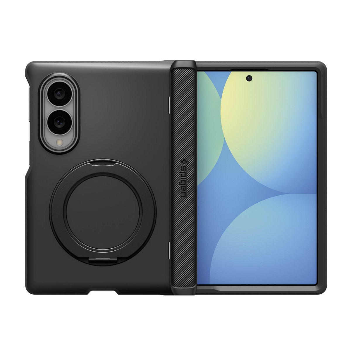 The Spigen Slim Armor Pro S MagFit delivers rugged dual-layer protection with advanced hinge coverage, a 360° rotating kickstand, and MagFit compatibility.