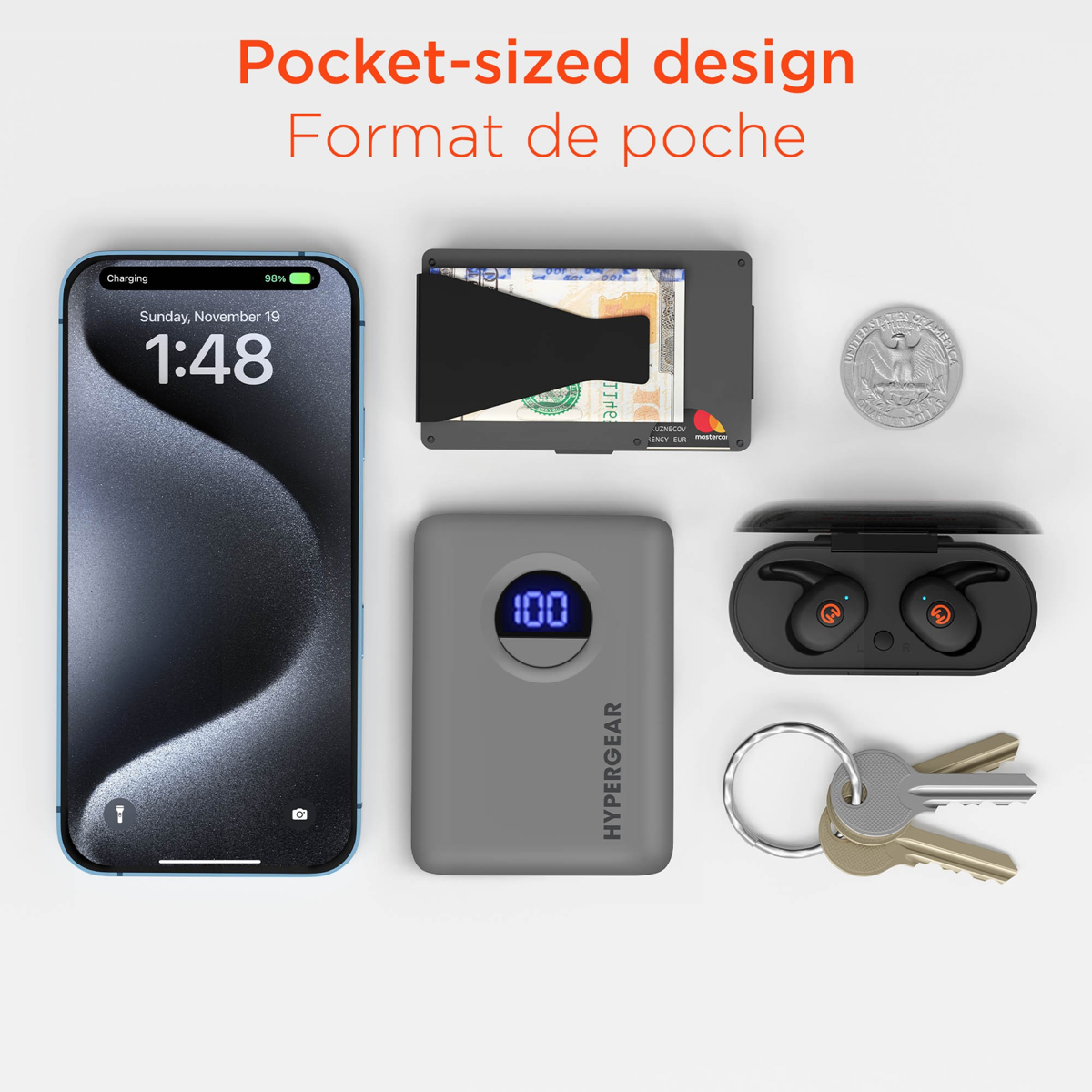 The HyperGear 10,000mAh Power Pack Pro delivers 35 hours of extra life in a pocket-sized design. It fast-charges two devices at once via 20W USB-C PD, reaching 50% power in just 30 minutes.