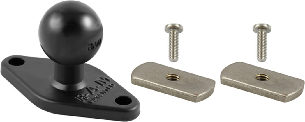Pair the RAM Universal Wheelchair Ball Base with several RAM Mounts. The B size RAM® diamond ball base comes with a universal hardware pack for the armrest and seat tracks on most major wheelchair brands.