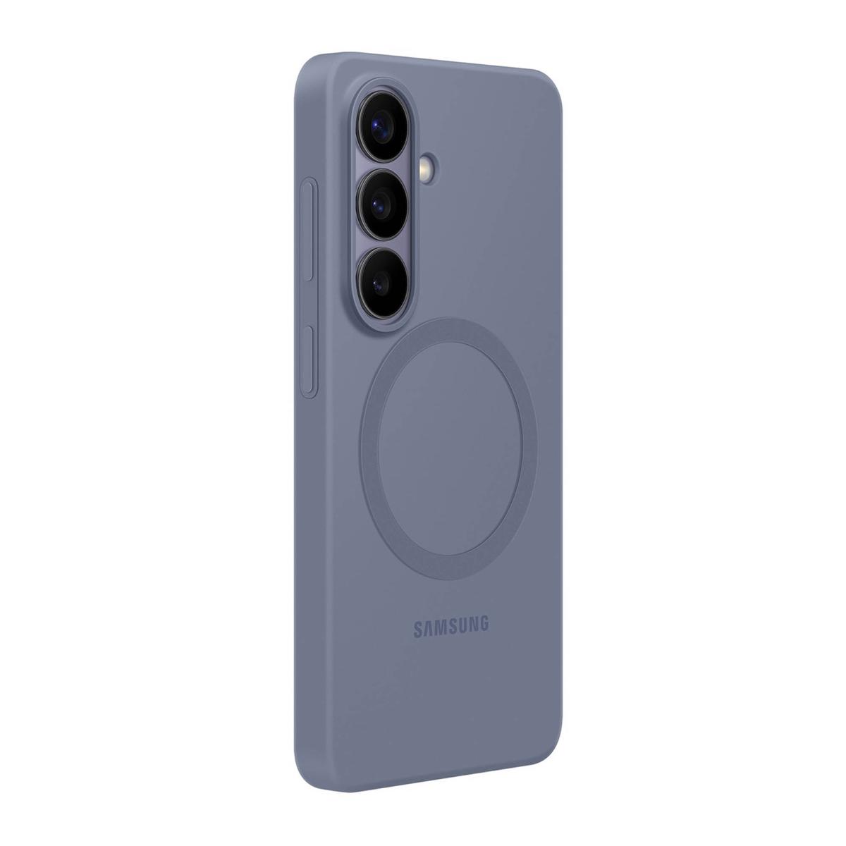 The Samsung Silicone Magnet Case offers a comfortable grip with a silky-smooth finish and a built-in magnet for seamless compatibility with magnetic charging and accessories.
