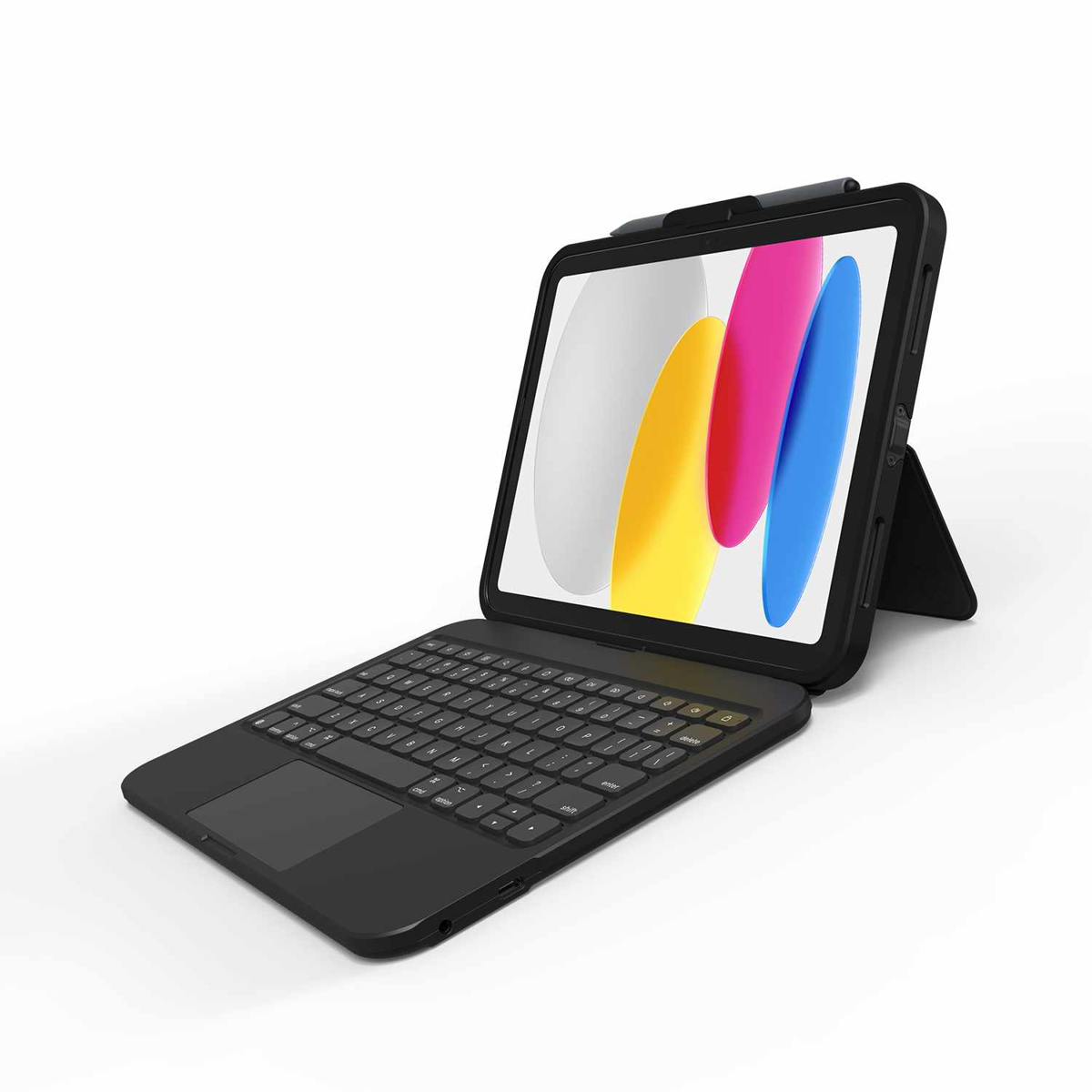 ZAGG 103116125 Clavier et Étui de Protection Tough Keys Noir pour iPad 11 2025 (11th Gen)/iPad 10.9 2022 (10th Gen)