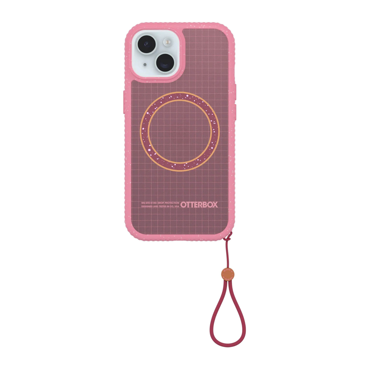 The OtterBox Sole Series features a grippy, high-ridge tread and unique ombré fabric back for secure style. It offers MagSafe compatibility and a removable lanyard loop.