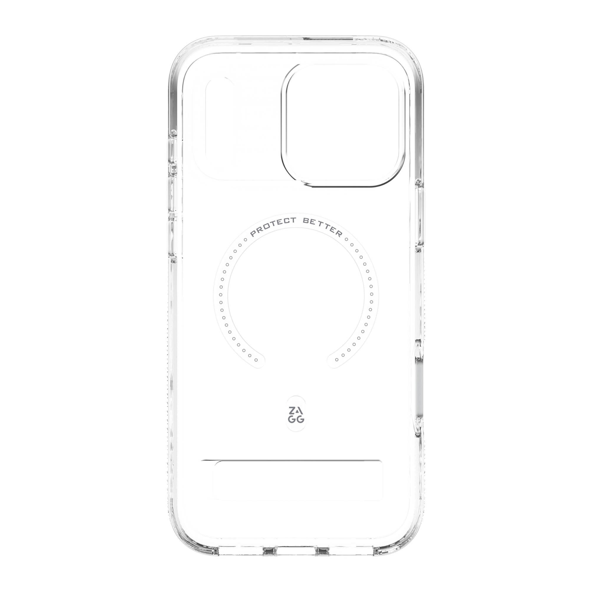 Strengthened with Graphene, ZAGG's Crystal Palace Snap series case with kickstand combines an ultra-slim, crystal-clear profile with up to 13 ft drop protection and seamless MagSafe compatibility.