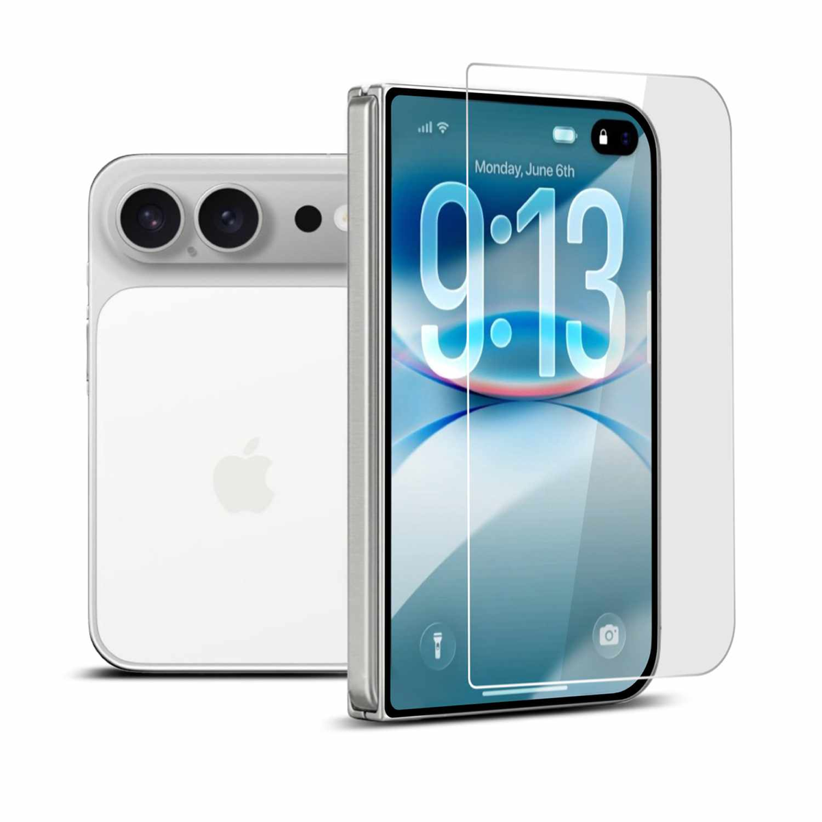 22 Cases - Protecteur d’écran en verre trempé (écran extérieur) pour iPhone Duo transparent