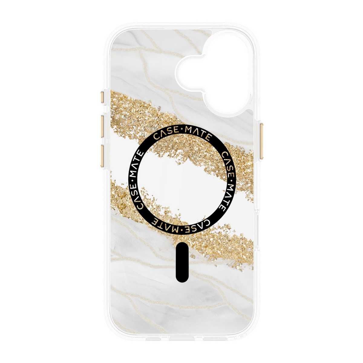 <p>The Case-Mate Karat Granite MagSafe case features a classic white granite design, accented with gold, and offers 12 foot drop protection with MagSafe compatibility.</p>