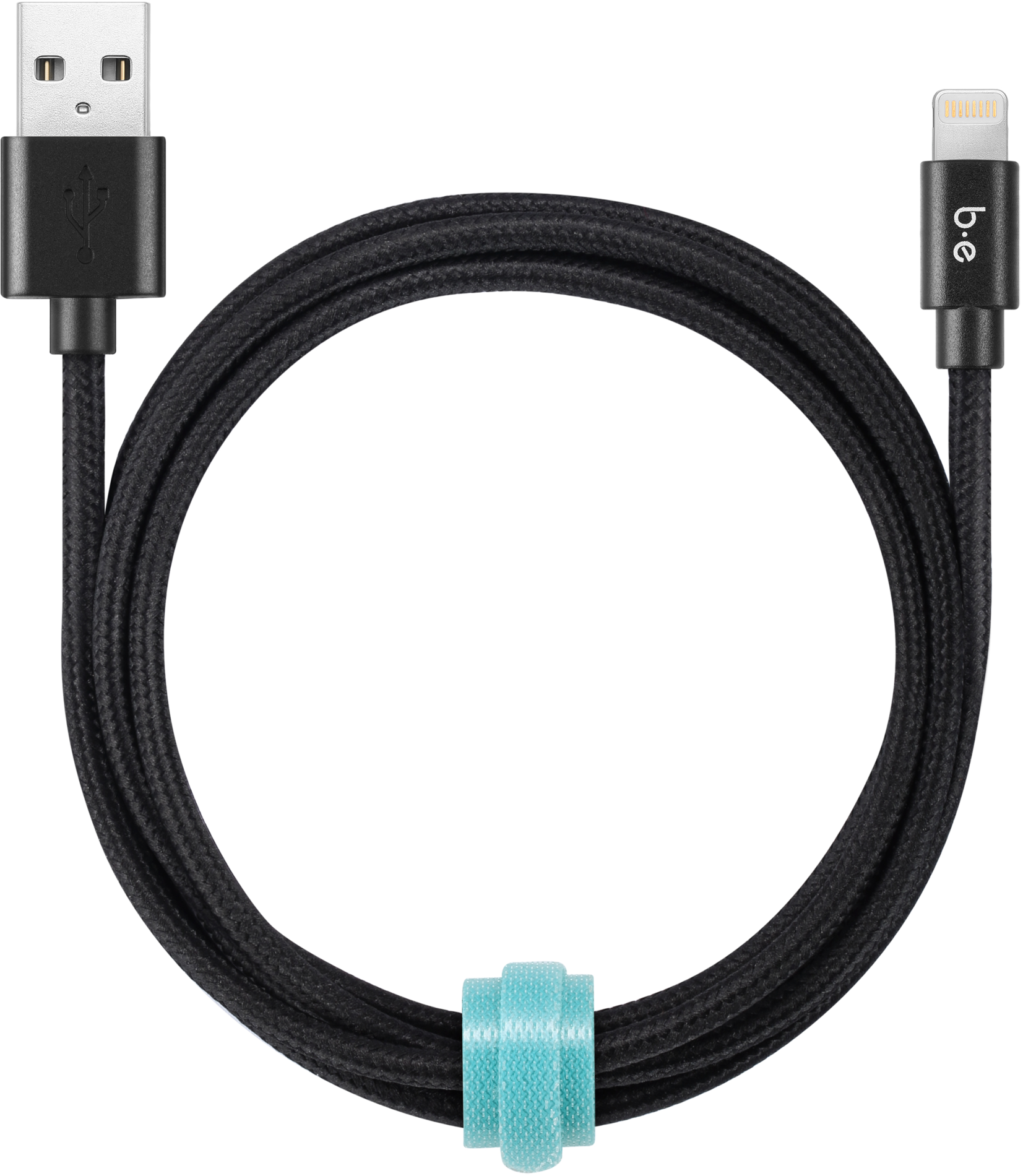 4ft Lightning Braided Charge/Sync Cable - Black