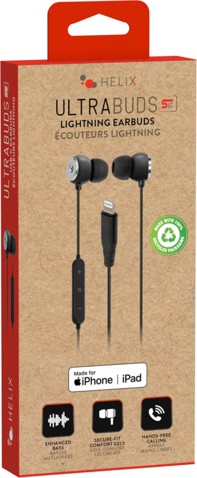 Helix/Retrak ETHSELTBE Écouteurs Helix Eco Lightning Noir