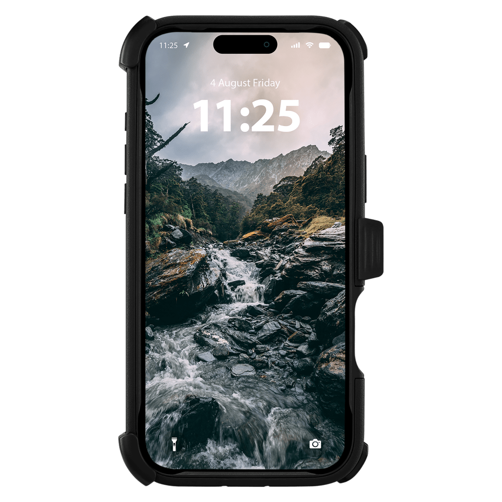 Pelican - Étui Voyager MagSafe avec étui de ceinture pour Apple iPhone 18 Pro/17 Pro - Noir et transparent