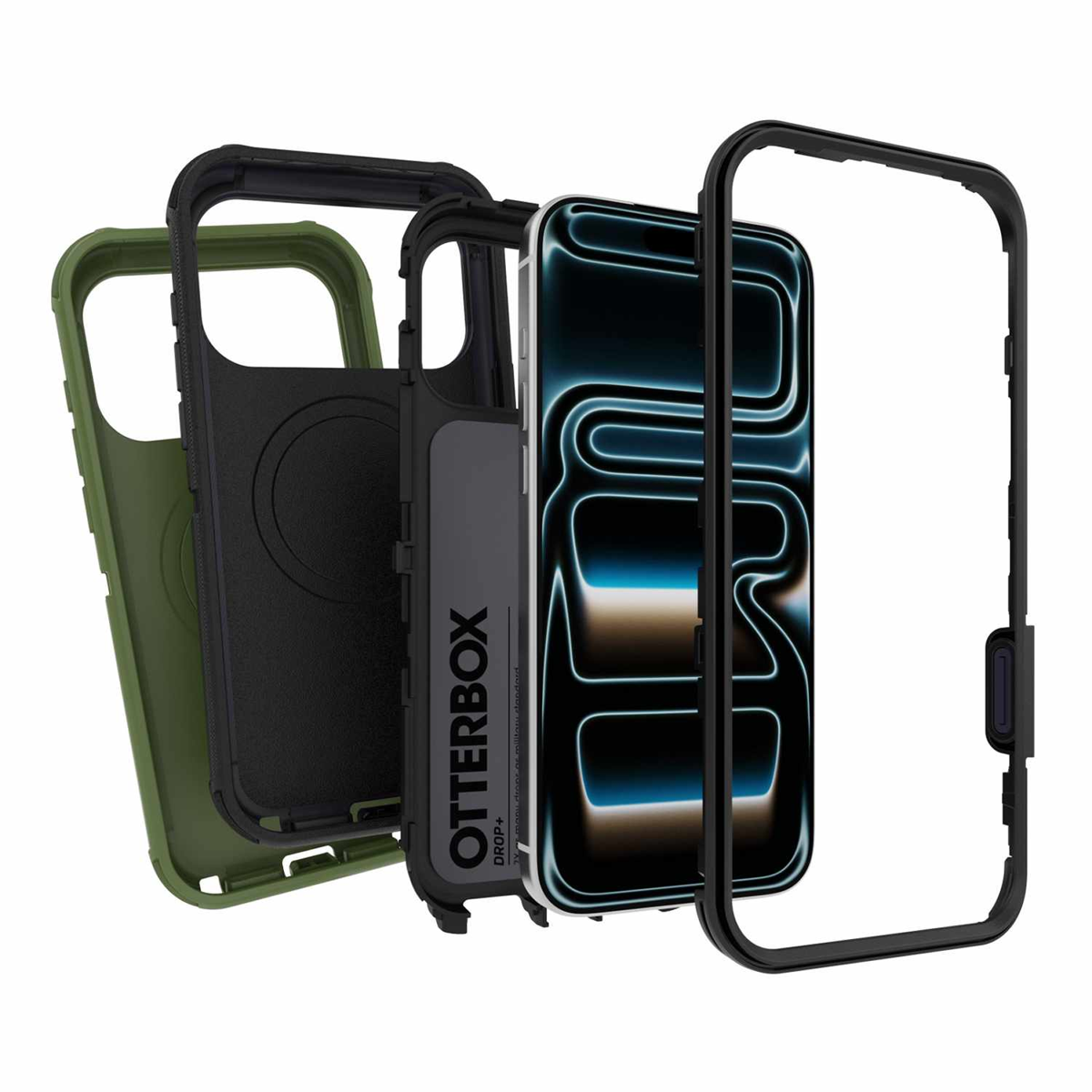 OtterBox - Étui Defender Pro MagSafe avec couvre-étui supplémentaire Noir/Ponderosa Peak pour iPhone 18 Pro Max/17 Pro Max