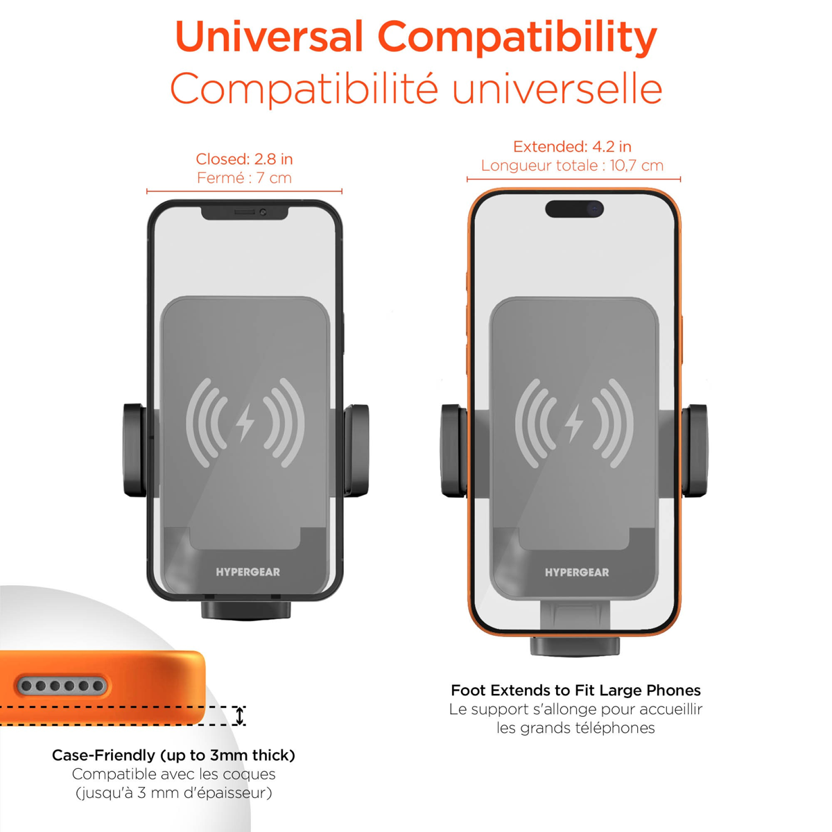 The HyperGear EZ Grip 15W Wireless Fast Charging Cup Holder Phone Mount securely holds and wirelessly fast charges compatible phones with adjustable cup holder mounting.