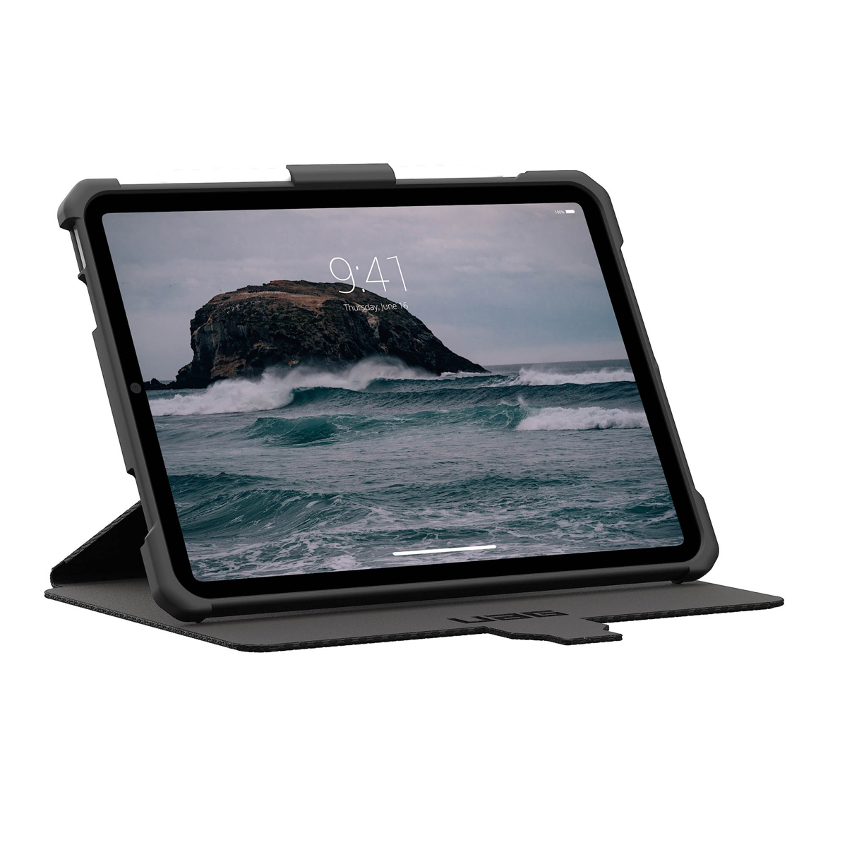 UAG Metropolis Tact.Armr is a rugged folio case with drop protection, adjustable stand functionality, magnetic closure, and premium tactile grip.