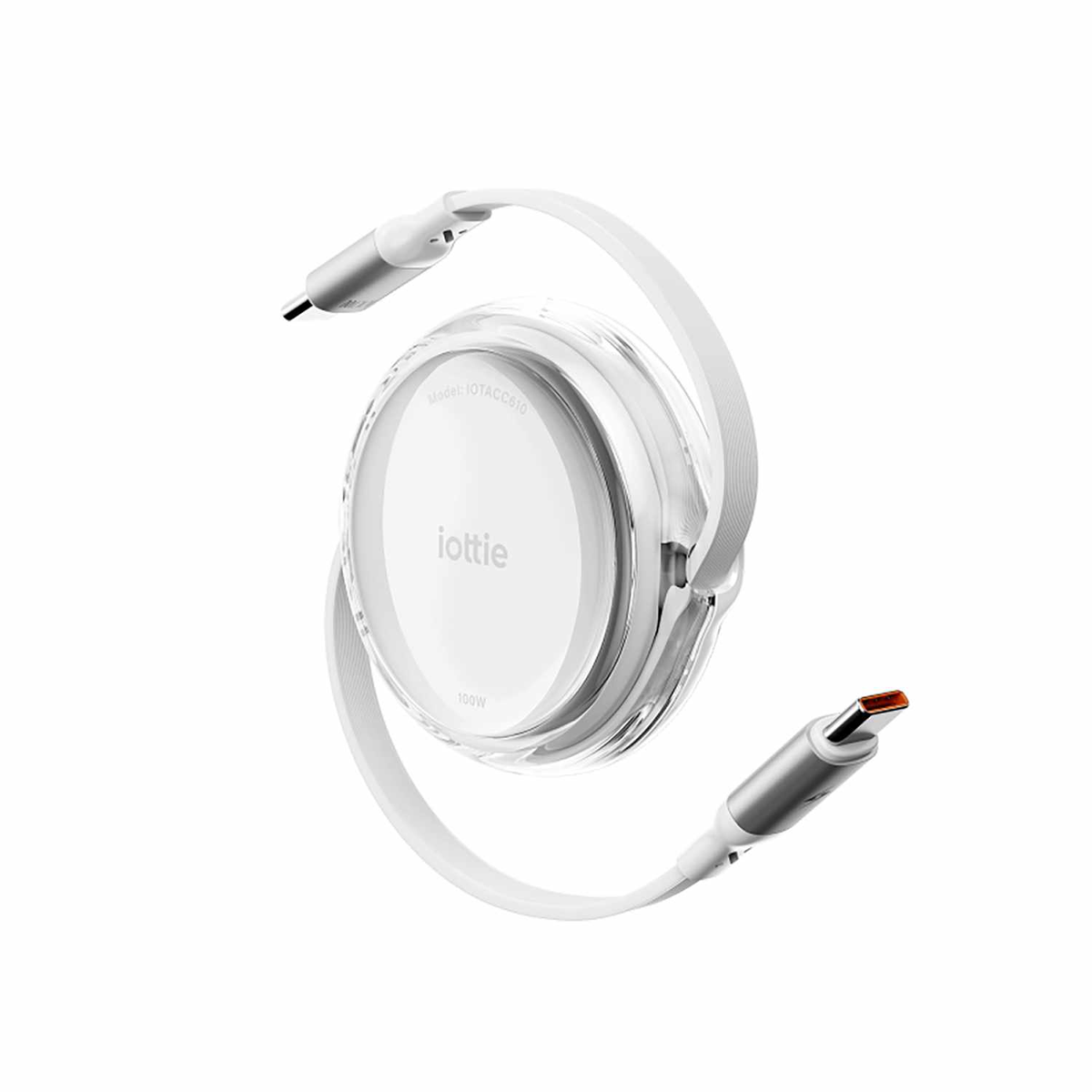iOttie IOTACC610 Câble Rétractable USB-C vers USB-C 100W (Lot de 2) 3 pieds Blanc