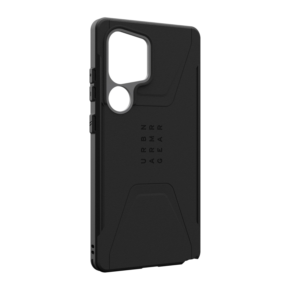 The UAG Civilian case is modern and rugged, featuring shock-absorbing construction in a lightweight design with a built-in magnetic module.