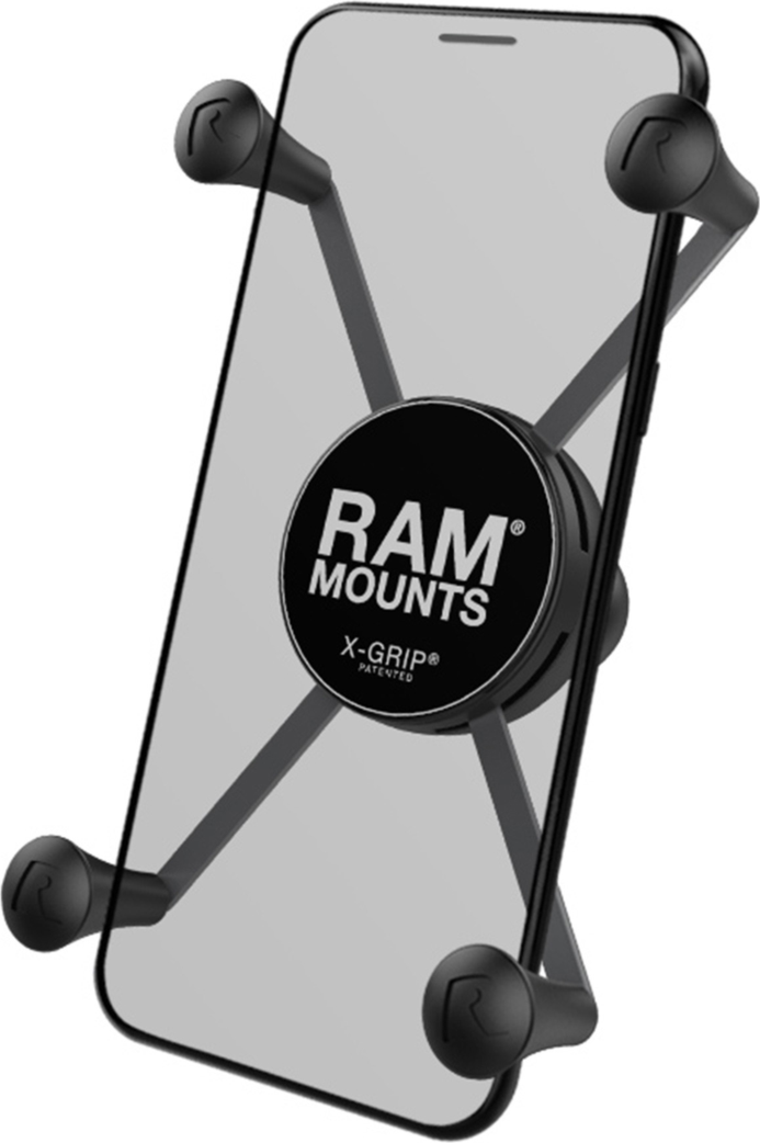 Secure any large phone confidently using the RAM X-Grip Universal Phone Holder for B size 1” ball RAM Mounts. The Spring Loaded ‘X’ design with rubber caps sports great holder power without hiding the phone.