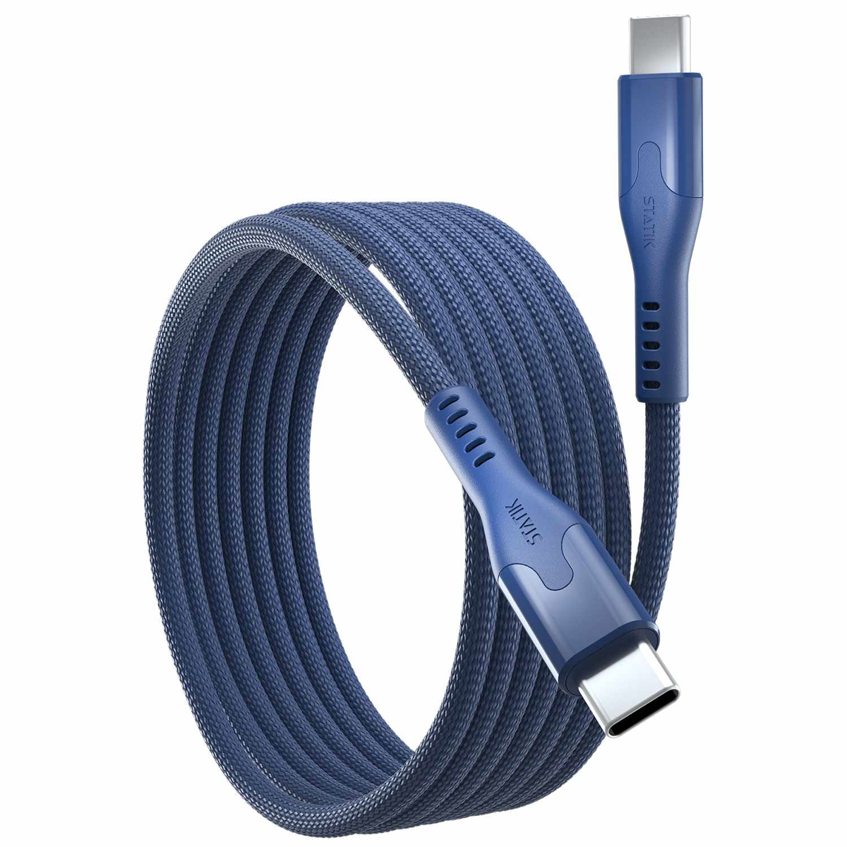 Statik - MagStack Pro Charge/Sync Magnetic Cable USB-C to USB-C 3.3ft Navy
