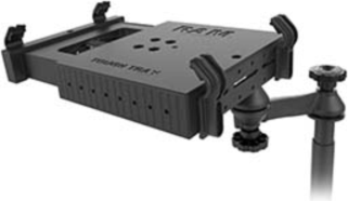 The RAM® Universal No-Drill™ Laptop features a heavy-duty steel mounting base designed to fit a variety of vehicles.