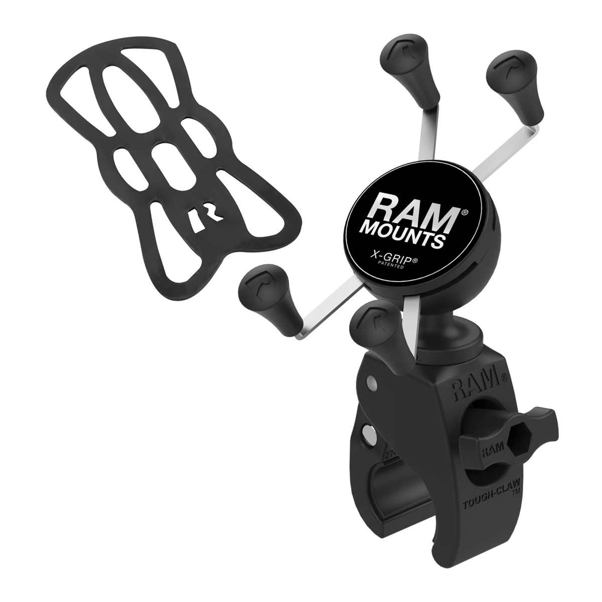RAM X-Grip w/ToughClaw - Bilingual Pkg clear
