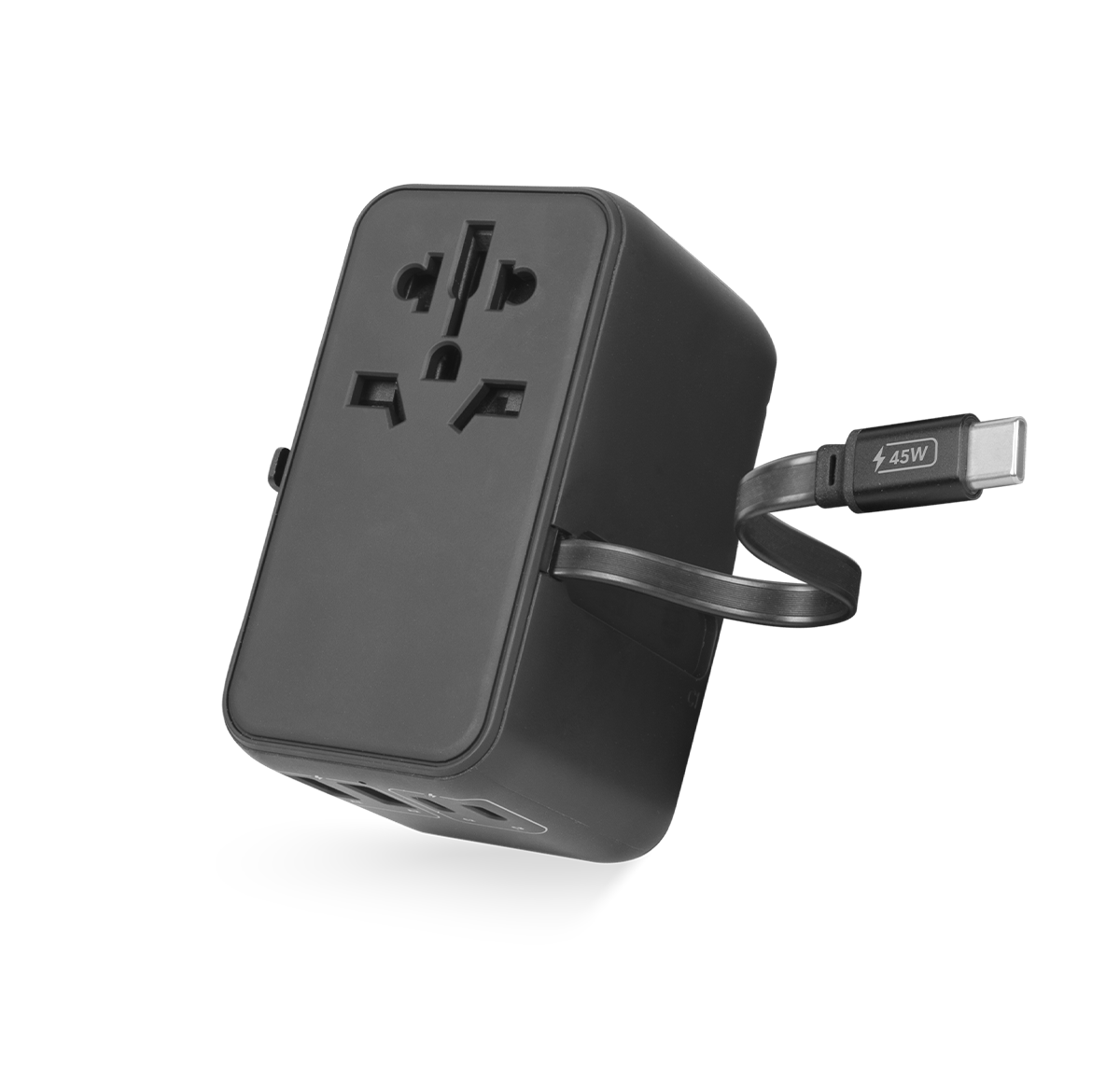 LOGiiX World Traveler XL 45W avec câble intégré - Noir