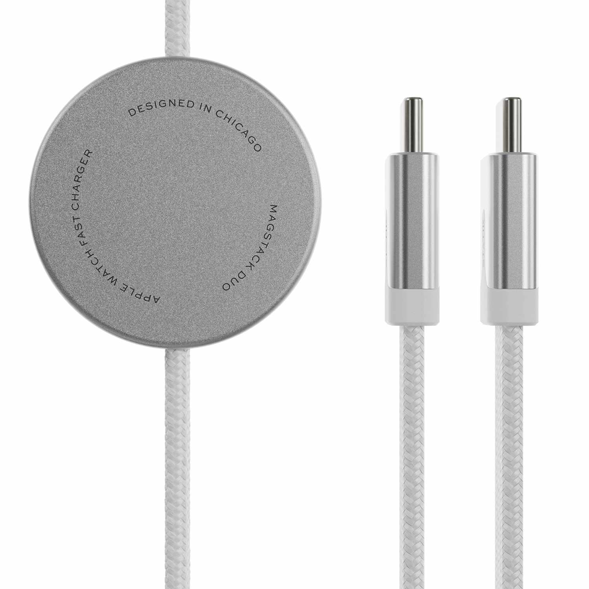 Statik - MagStack Duo Apple Watch Charger and Charge/Sync Cable USB-C 5 ft White