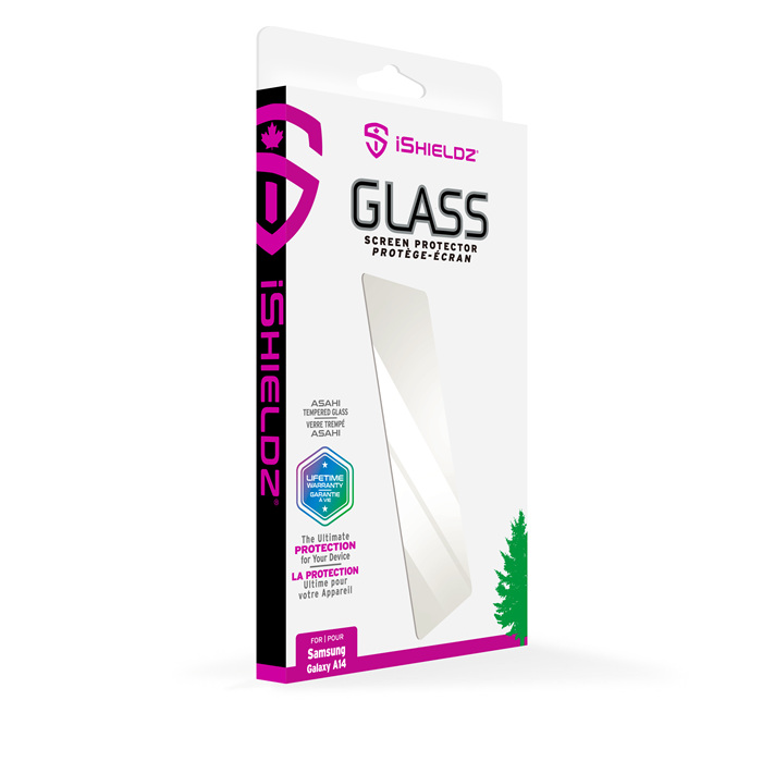 iShieldz Tempered Glass Screen Protector for Samsung A14 with Applicator Tray