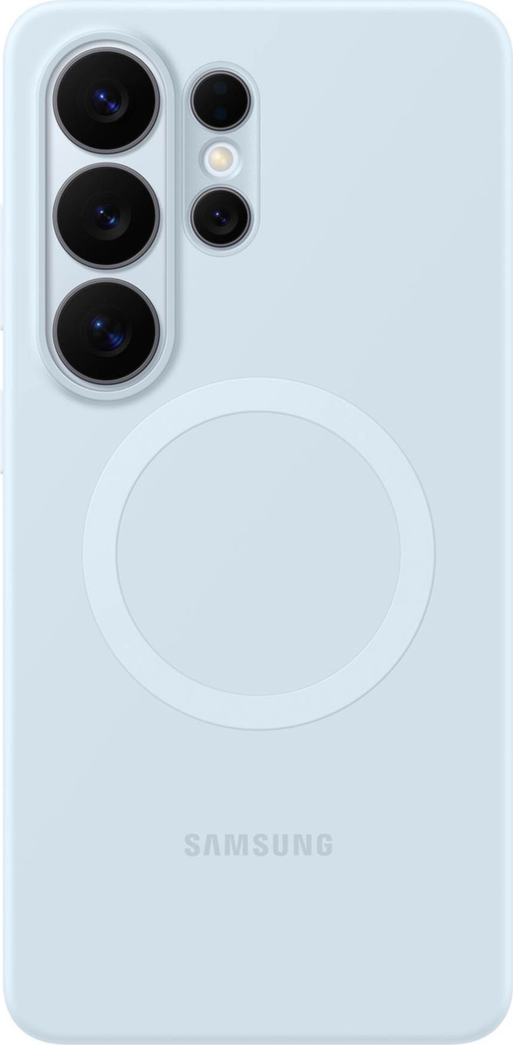 The Samsung Silicone Magnet Case offers a comfortable grip with a silky-smooth finish and a built-in magnet for seamless compatibility with magnetic charging and accessories.