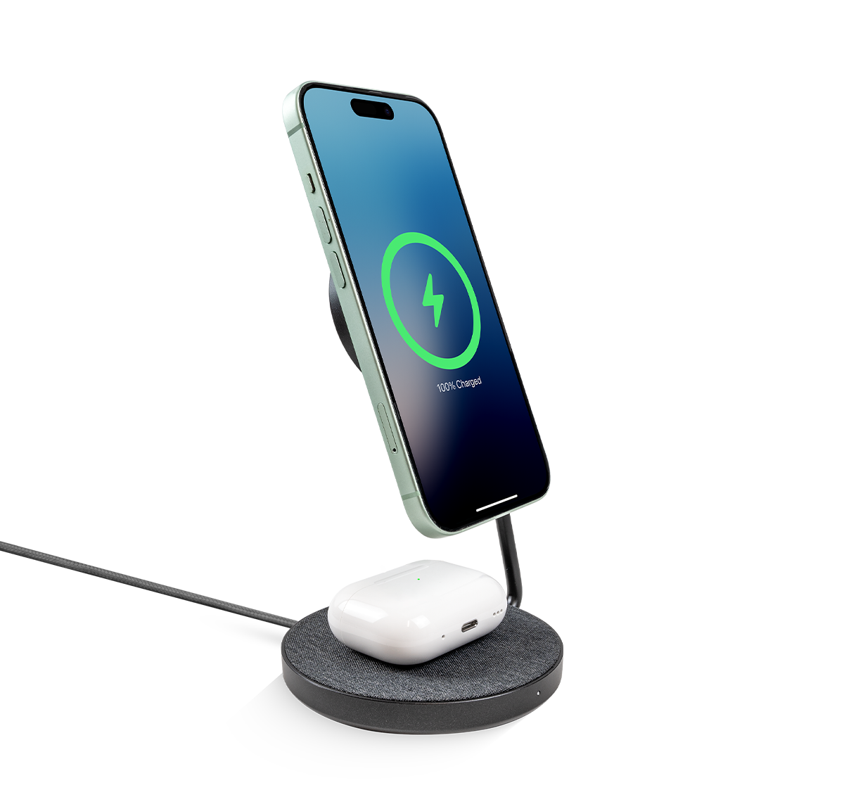 LOGiiX Qi2 Mag support de charge pliable 2 en 1 - Noir