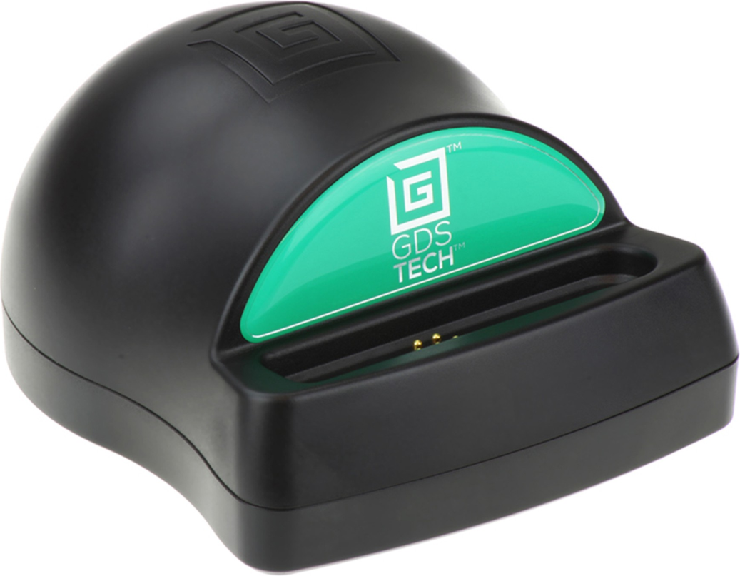 The single Desktop Dock is a low-profile docking station for phones and small tablets equipped with an IntelliSkin® protective case.