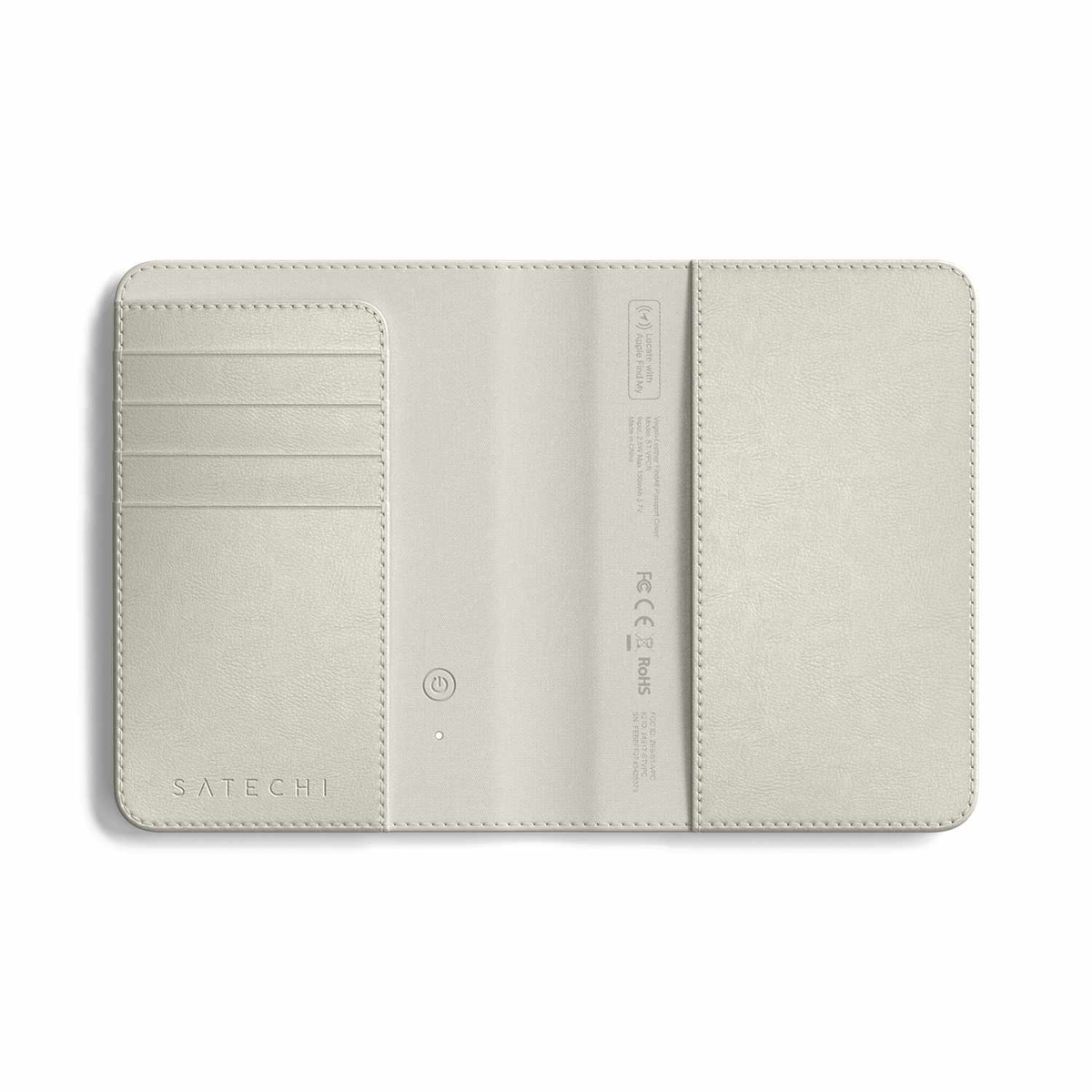 Satechi STVPCW Étui Passeport en Cuir Végan avec Localisation Find My Sable