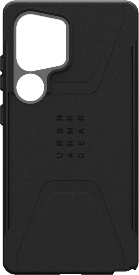 The UAG Civilian case is modern and rugged, featuring shock-absorbing construction in a lightweight design with a built-in magnetic module.