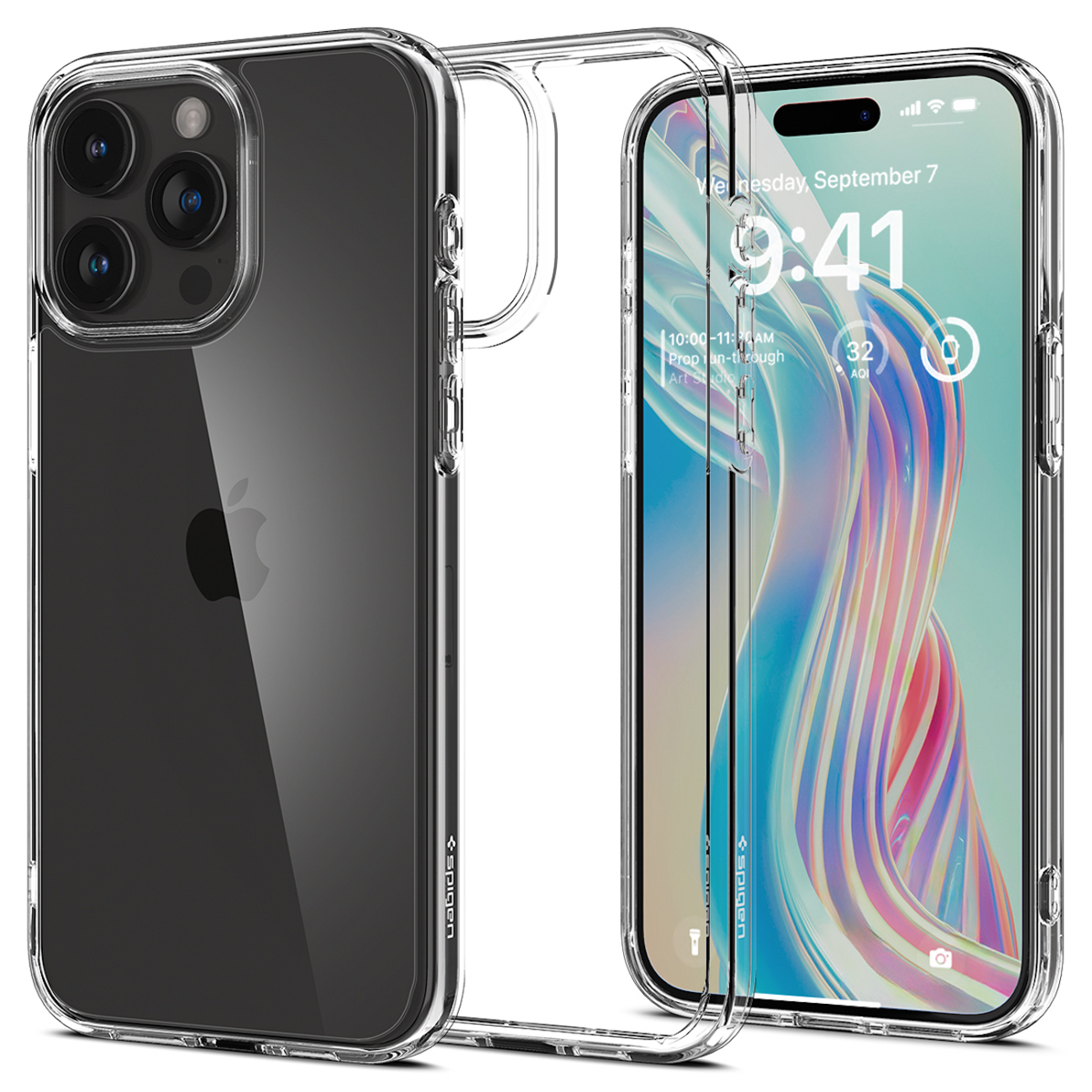 Spigen Crystal Hybrid pour iPhone 15 Pro Max - Cristal Clair