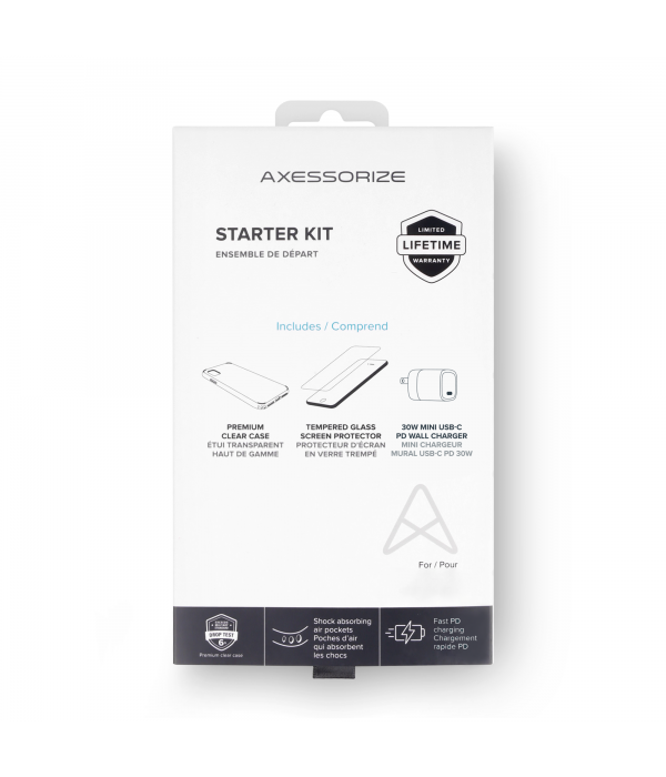 Save when you buy our Starter Kit bundle which includes an incredibly thin and lightweight, Ultra Clear case, a wall charger and a screen protector!