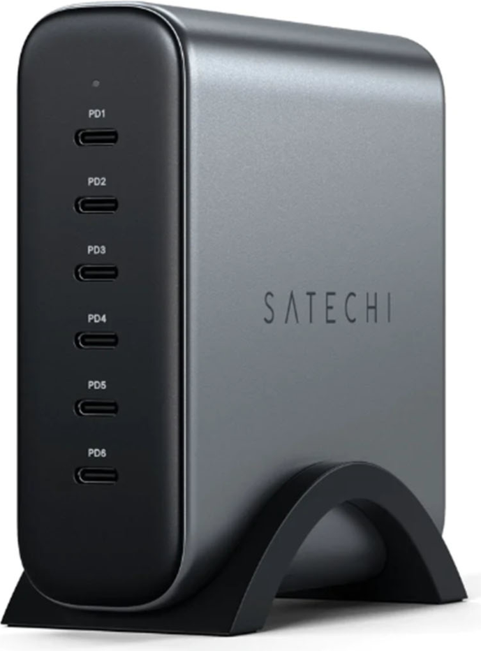 Satechi Chargeur 200W USB-C 6 ports PD GaN - Gris sidéral