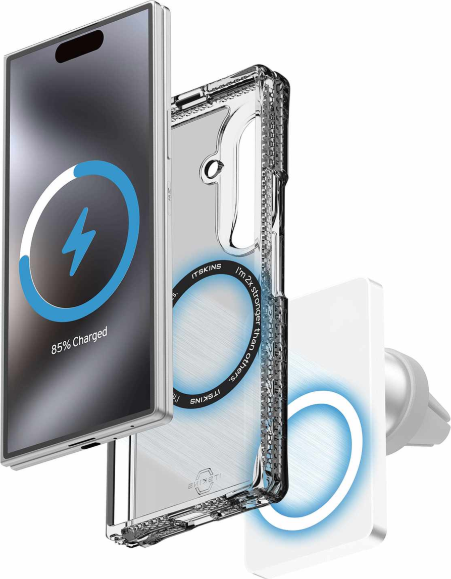ITSKINS - Hybrid_R Hinge Clear w/Magnets Case Smoke for Samsung Galaxy Z Fold8 Ultra