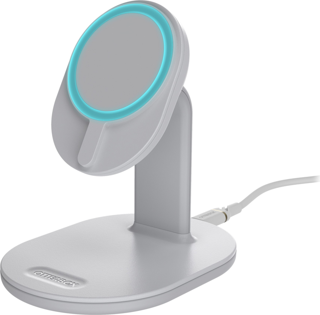 <p>The OtterBox 15W MagSafe Wireless Charging Station features a raised magnet pad for strong alignment and attachment.</p>